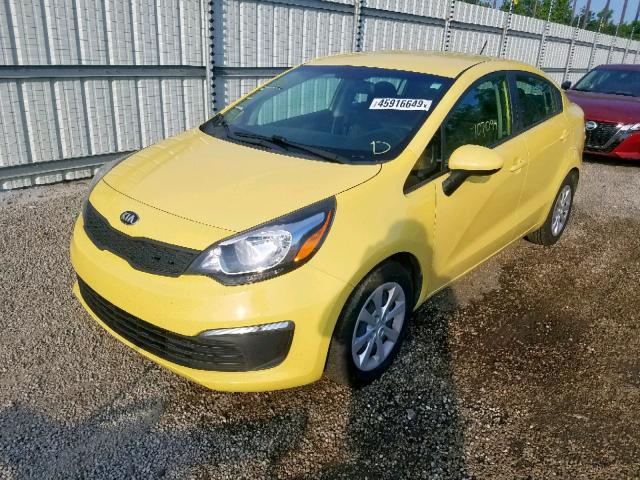 KNADM4A3XG6687689 - 2016 KIA RIO LX YELLOW photo 2