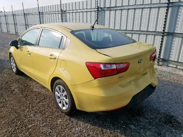 KNADM4A3XG6687689 - 2016 KIA RIO LX YELLOW photo 3