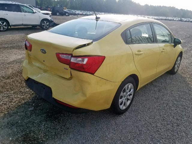 KNADM4A3XG6687689 - 2016 KIA RIO LX YELLOW photo 4