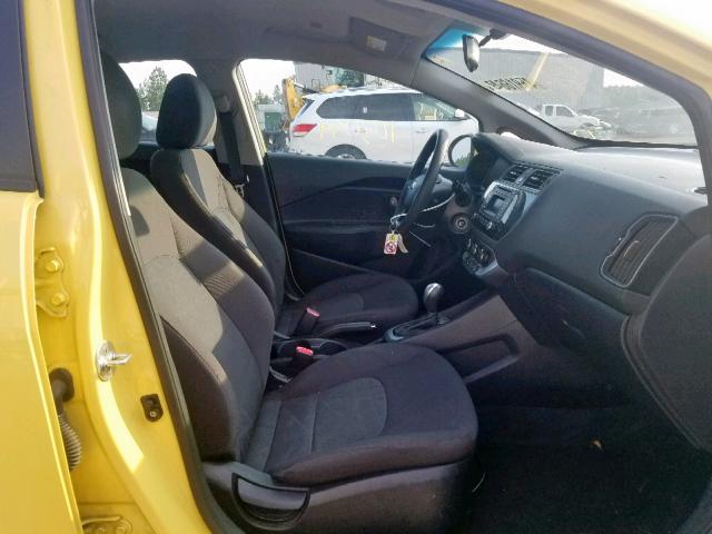 KNADM4A3XG6687689 - 2016 KIA RIO LX YELLOW photo 5