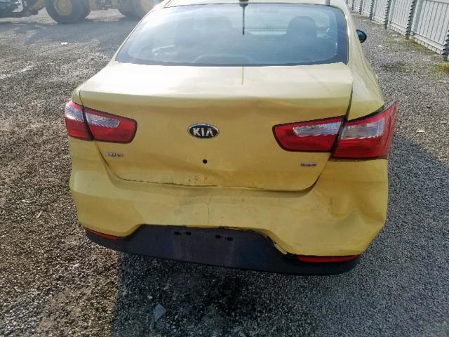 KNADM4A3XG6687689 - 2016 KIA RIO LX YELLOW photo 9