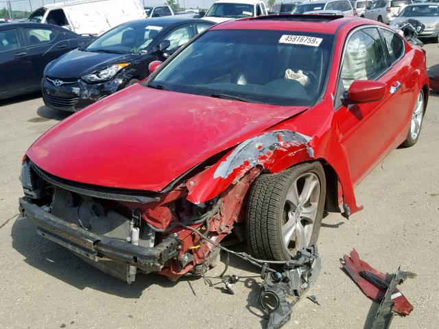 1HGCS2B87BA004678 - 2011 HONDA ACCORD EXL RED photo 2