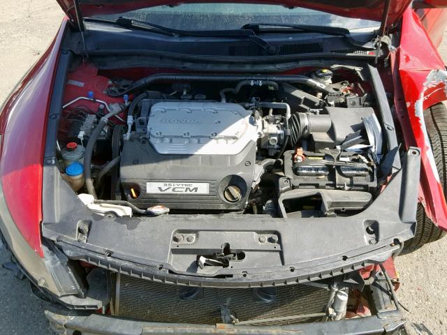 1HGCS2B87BA004678 - 2011 HONDA ACCORD EXL RED photo 7