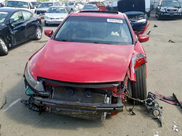 1HGCS2B87BA004678 - 2011 HONDA ACCORD EXL RED photo 9