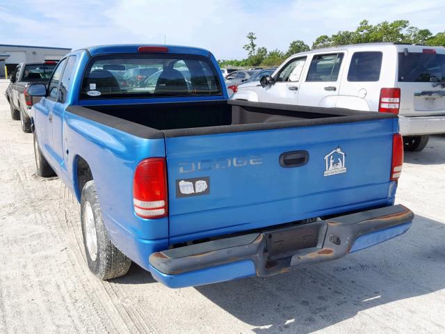 1B7GL22X2XS288291 - 1999 DODGE DAKOTA BLUE photo 3