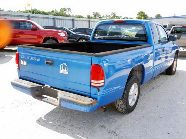 1B7GL22X2XS288291 - 1999 DODGE DAKOTA BLUE photo 4