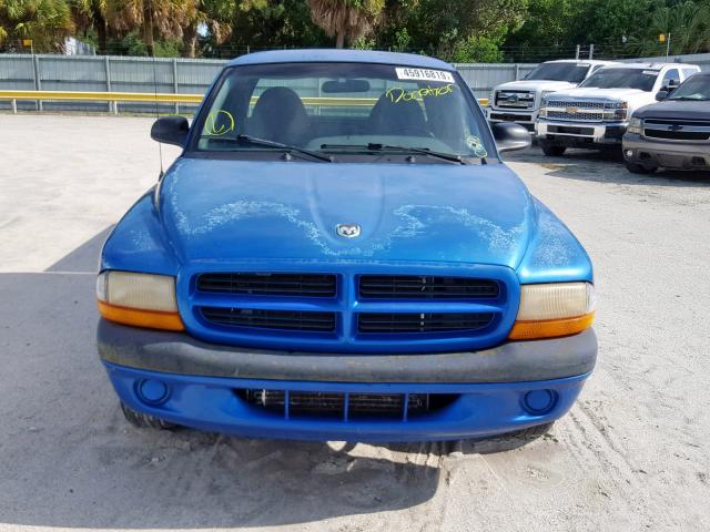 1B7GL22X2XS288291 - 1999 DODGE DAKOTA BLUE photo 9