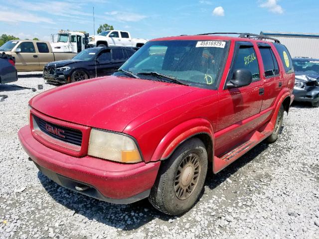 1GKDT13W1W2564692 - 1998 GMC ENVOY RED photo 2