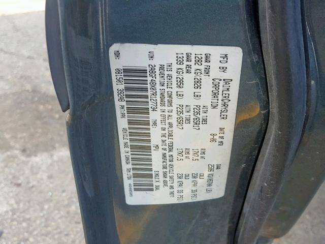 2A8GF48X07R127734 - 2007 CHRYSLER PACIFICA GRAY photo 10