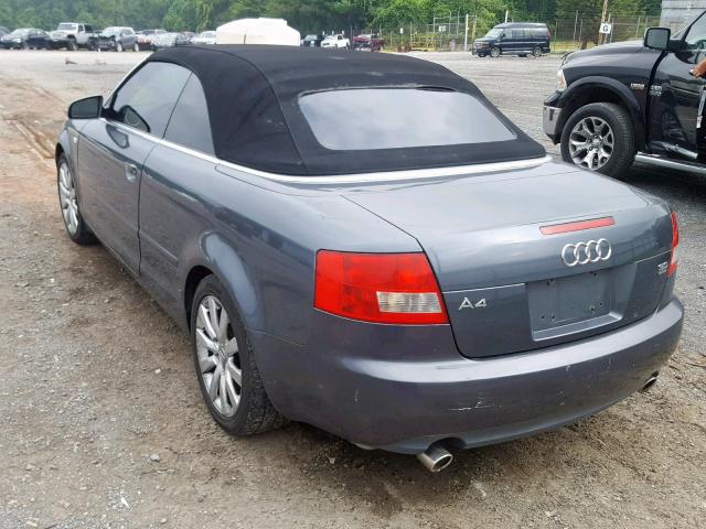 WAUDT48H85K001271 - 2005 AUDI A4 QUATTRO BLUE photo 3