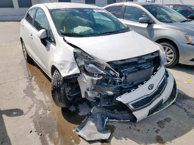 KNADN4A32E6362884 - 2014 KIA RIO EX WHITE photo 1