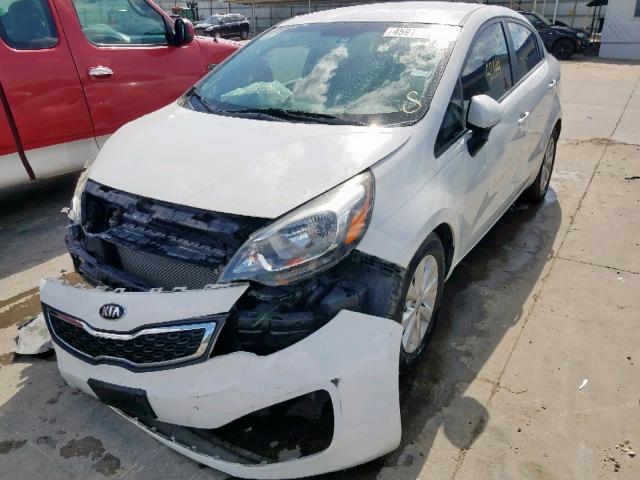 KNADN4A32E6362884 - 2014 KIA RIO EX WHITE photo 2