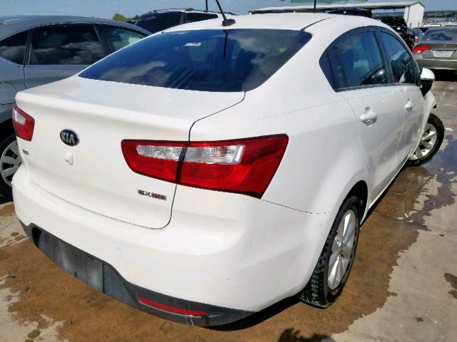 KNADN4A32E6362884 - 2014 KIA RIO EX WHITE photo 4