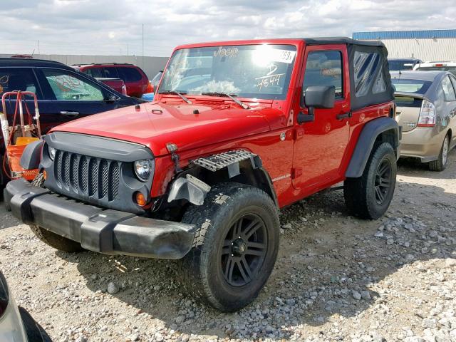 1J4FA24179L764844 - 2009 JEEP WRANGLER X RED photo 2