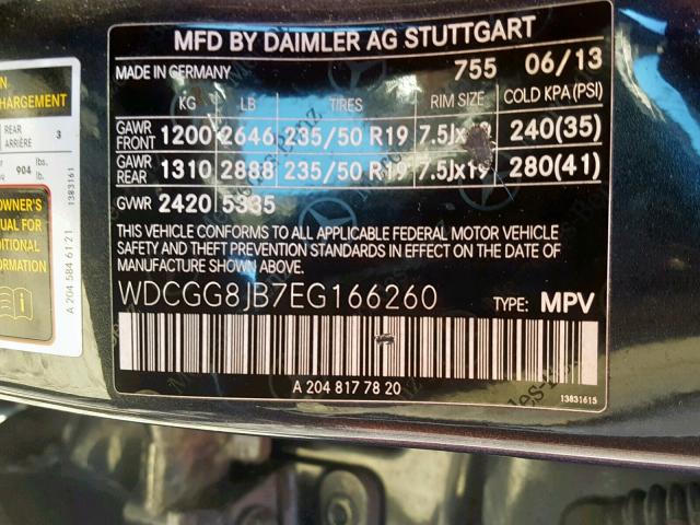 WDCGG8JB7EG166260 - 2014 MERCEDES-BENZ GLK 350 4M GRAY photo 10