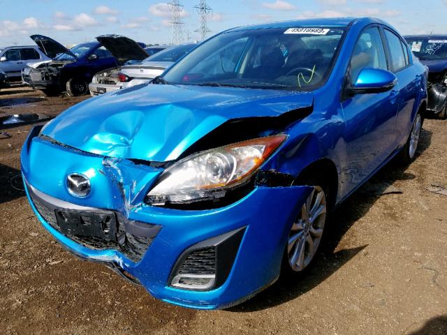 JM1BL1S55A1176889 - 2010 MAZDA 3 S BLUE photo 2