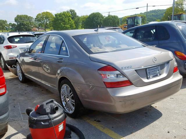 WDDNG71X28A197139 - 2008 MERCEDES-BENZ S 550 BEIGE photo 3