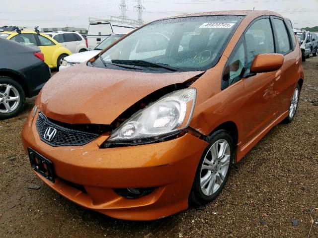 JHMGE8H42AC020352 - 2010 HONDA FIT SPORT ORANGE photo 2