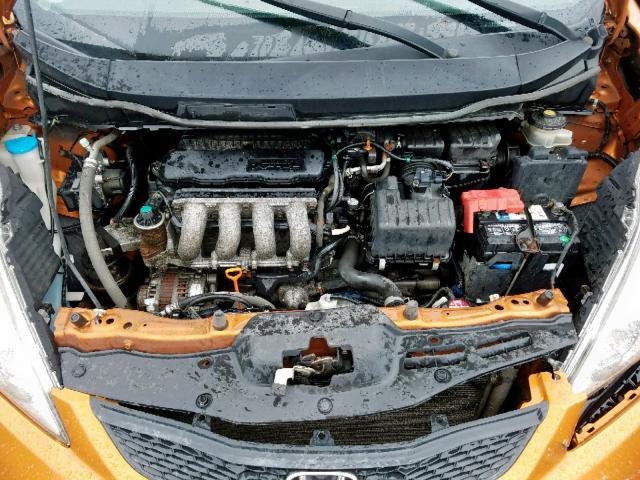 JHMGE8H42AC020352 - 2010 HONDA FIT SPORT ORANGE photo 7