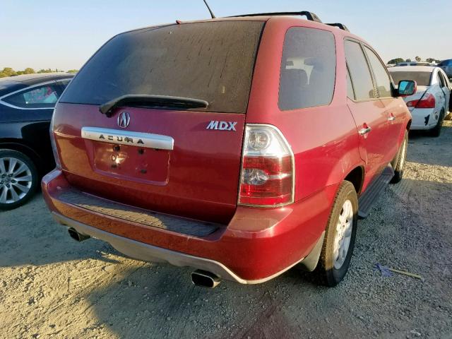 2HNYD18964H560245 - 2004 ACURA MDX TOURIN RED photo 4