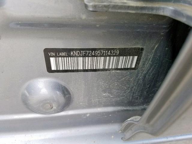 KNDJF724957114329 - 2005 KIA NEW SPORTA GRAY photo 10