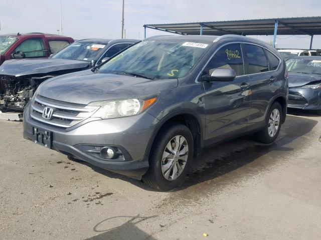 2HKRM4H7XCH634251 - 2012 HONDA CR-V EXL GRAY photo 2