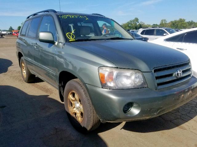 JTEHD21A560044011 - 2006 TOYOTA HIGHLANDER GREEN photo 1