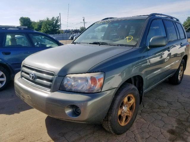 JTEHD21A560044011 - 2006 TOYOTA HIGHLANDER GREEN photo 2