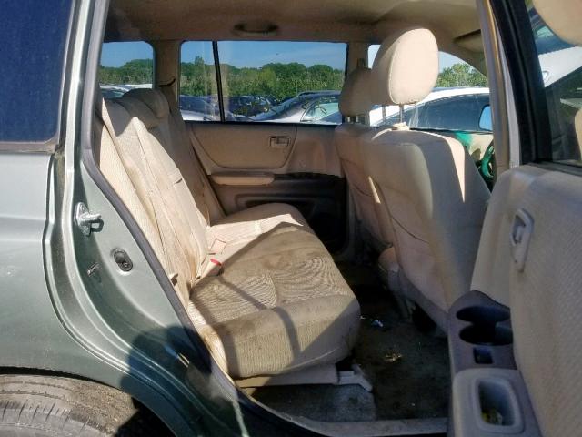 JTEHD21A560044011 - 2006 TOYOTA HIGHLANDER GREEN photo 6