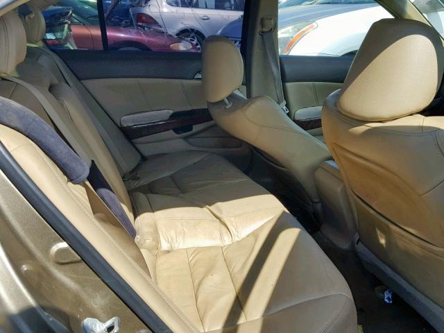 1HGCP26878A112206 - 2008 HONDA ACCORD EXL GOLD photo 6