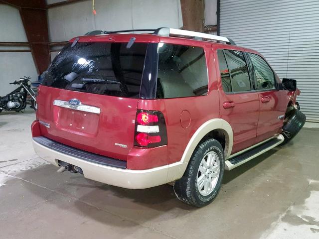 1FMEU74E67UB71892 - 2007 FORD EXPLORER E RED photo 4