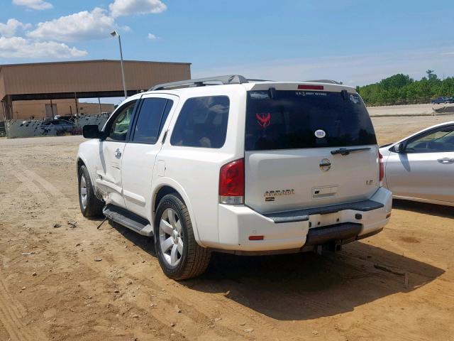 5N1BA08D28N601109 - 2008 NISSAN ARMADA SE WHITE photo 3