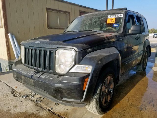 1J8GP28K88W233041 - 2008 JEEP LIBERTY SP BLACK photo 2