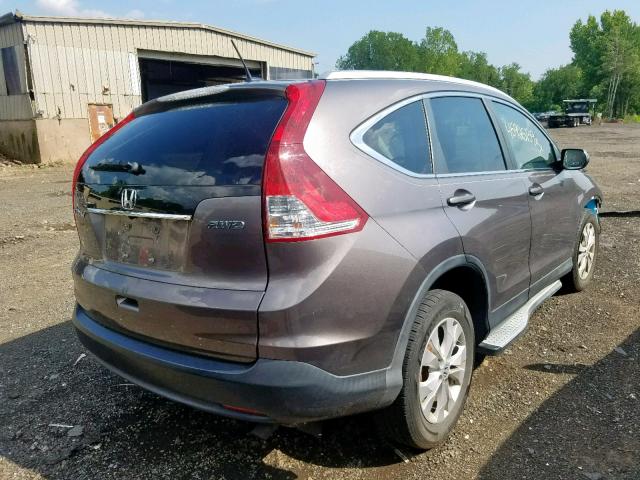 5J6RM4H72CL059763 - 2012 HONDA CR-V EXL TAN photo 4