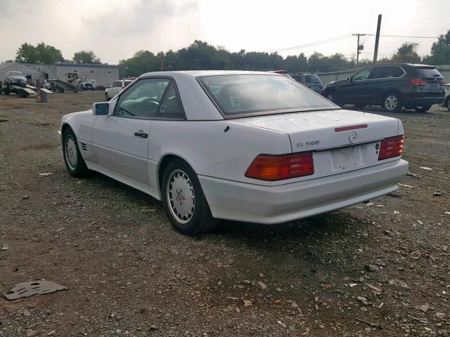 WDBFA66EXMF033554 - 1991 MERCEDES-BENZ 500 SL WHITE photo 3