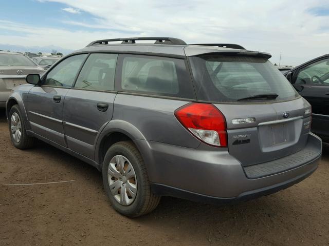 4S4BP60C997327983 - 2009 SUBARU OUTBACK SILVER photo 3