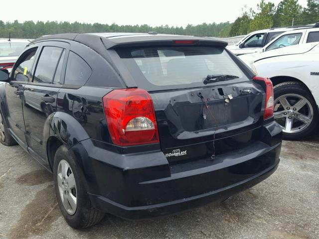 1B3HB28B37D544401 - 2007 DODGE CALIBER BLACK photo 3