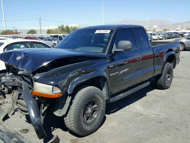 1B7GG22N0YS508788 - 2000 DODGE DAKOTA BLACK photo 2