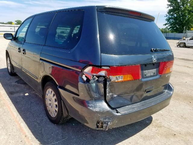 5FNRL185X4B138088 - 2004 HONDA ODYSSEY LX BLUE photo 3