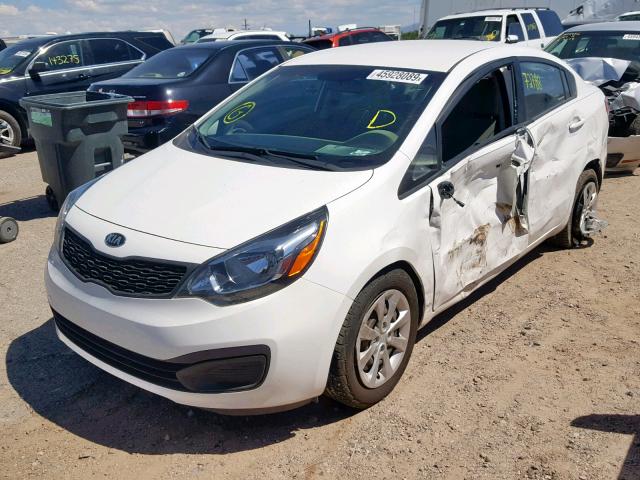 KNADM4A30E6402737 - 2014 KIA RIO LX WHITE photo 2