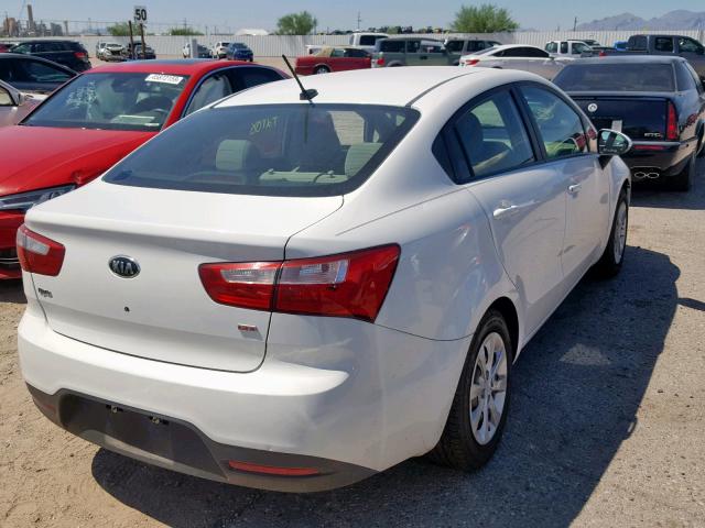 KNADM4A30E6402737 - 2014 KIA RIO LX WHITE photo 4