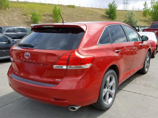 4T3BK3BB8AU034624 - 2010 TOYOTA VENZA RED photo 4