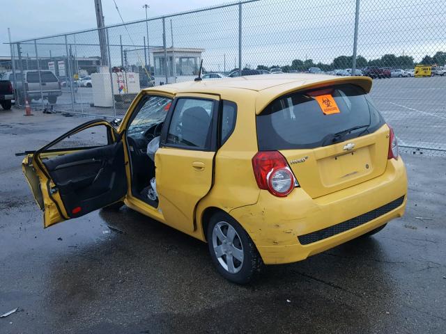 KL1TD66E09B633193 - 2009 CHEVROLET AVEO LS YELLOW photo 3