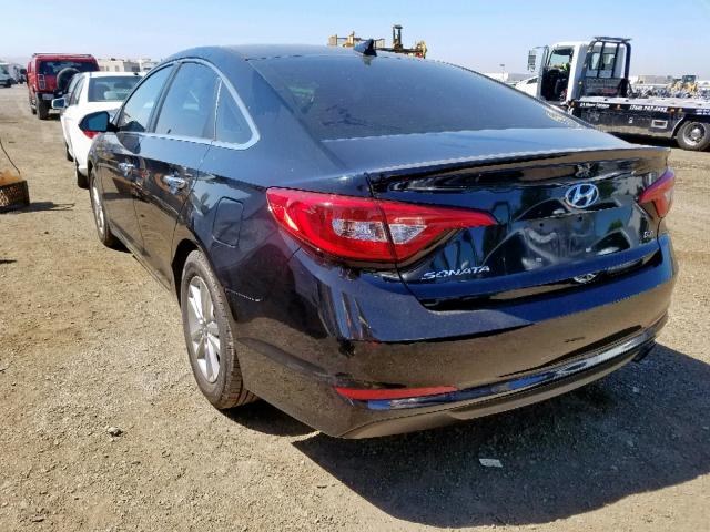 5NPE24AAXFH130586 - 2015 HYUNDAI SONATA ECO BLACK photo 3