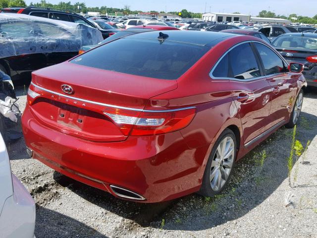 KMHFH4JG4CA186304 - 2012 HYUNDAI AZERA GLS RED photo 4