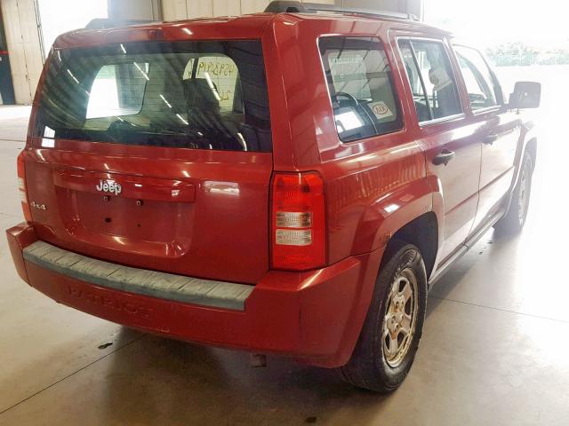 1J8FF28W87D395036 - 2007 JEEP PATRIOT RED photo 4