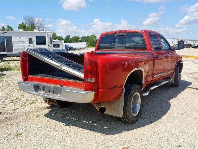 3D7MS48C25G821661 - 2005 DODGE RAM 3500 S RED photo 4