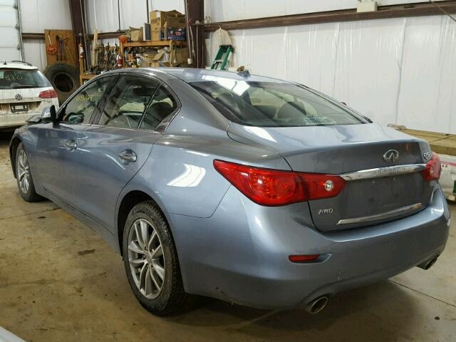 JN1BV7AR0EM690528 - 2014 INFINITI Q50 BASE BLUE photo 3