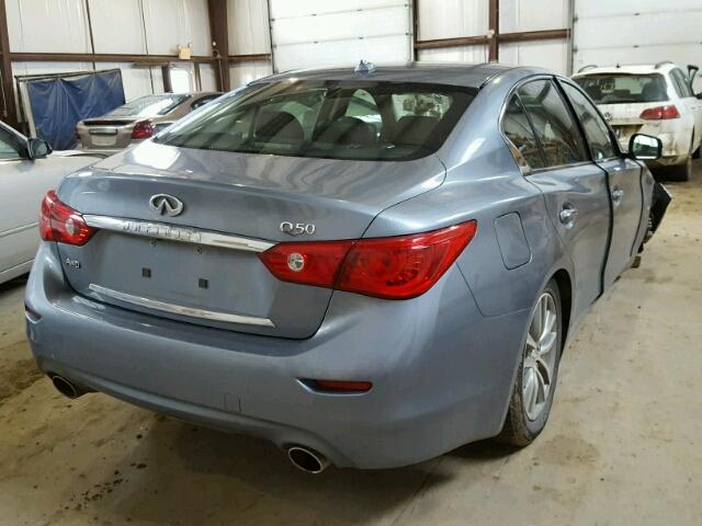 JN1BV7AR0EM690528 - 2014 INFINITI Q50 BASE BLUE photo 4