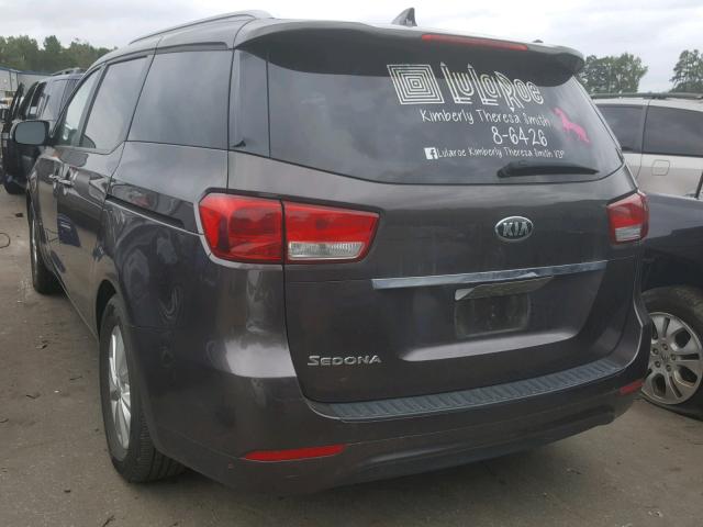 KNDMB5C13F6049762 - 2015 KIA SEDONA LX BLACK photo 3